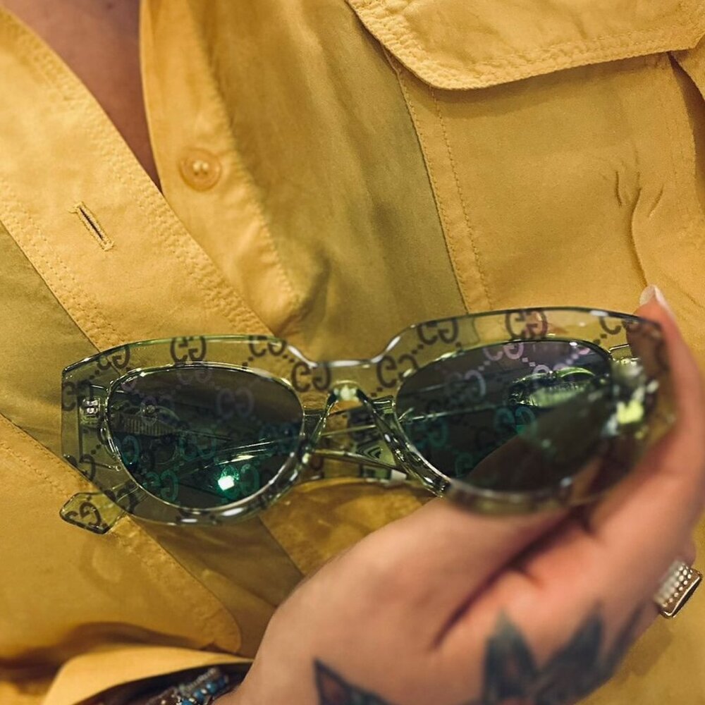 NWT Gucci GG1421S-007 Green 51mm Sunglasses - Picture 7 of 8